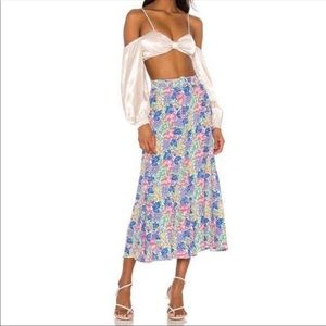 Faithfull The Brand Valensole floral midi skirt M